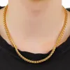 Chaînes Vintage 50 cm de long collier en or 18 carats pour hommes femmes chaîne corde lien mâle colliers d'or en gros chaînes chaînes chaînes