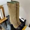 designer de botas flip chain camurça salto grosso 6,5 cm inverno sapatos femininos couro genuíno moda tornozelo bota com meias retrô casual