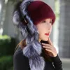 قبعات فور الشتاء في فصل الشتاء نساء أنيقة دافئة طبيعية كاملة المنك أغطية فاخرة فصالة عالية الجودة قبعة مضادة للثلوج الباردة