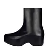 Bottes 2022 mode cheville pluie élastique supérieure épaisse plate-forme anti-dérapant nouvelles femmes court nez rond fermeture éclair latérale dames chaussures 220805