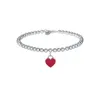Mode lyxarmband designer smycken pärlsträngar bule hjärthänge armband för kvinnor fest gåva rosa rött pendell s925 trendig flickvän 69683878