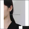 Pendientes Charm Jewelry Versi￳n coreana S925 Pure Ear Studs Ins Cool Minority Personalidad Fashion Simple Streamline Sier Pearl Mujer Dhzzt