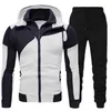 Tute da uomo Set Primavera Autunno Manica lunga Felpa con cappuccio Zipper Pantaloni da jogging Patchwork Fitness Run Suit Abbigliamento casual Abbigliamento sportivo 220811