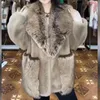 European Long Sleeve Fur Coat Women Toka Double Face Wool Leather Warm Mid-Length Light Luxury Elegant Jacket 2022 New Winter T220810