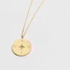 Pendant Necklaces Love Compass Necklace With Zircon Round Coin Pendants For WomenPendant