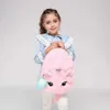 만화 유니콘 어린이 학교 가방 소녀 소프트 플러시 어린이 배낭 유치원 아기 여행 간식 장난감 가방
