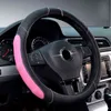 Top Low Cowhide Car Steering Wheel Cover Wrap Geed Grip AntiSlip For 3738 Cm 145 " 15" Steering Wheel Decoration J220808