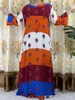 Ethnic Clothing Style Long Sleeve African Dashiki Floral Printing Cotton Abaya Caftan Elegant Lady Summer Maxi Casual Dresses VestidosEthnic