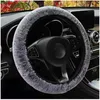 Winter Short Plush Car Steering Wheel Suitable For Most Steering Wheel Carpet Soft 3738 Cm 145 "15" Braided On Hand Bar J220808