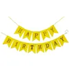 Grossistpapper Happy Birthday Flags Children Adult Party Flag med 5 m rep