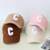 Sonbahar Kış Mektubu C Kuzu Yün Beyzbol Kapakları Kadınlar İçin Erkekler Düz Renk Açık Ayarlanabilir Sıcak Kapa Günlük Hip Hop Şapkası 220811