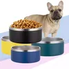 Bols pour animaux de compagnie en métal isolés durables de 64 oz bols de nourriture pour chiens en acier inoxydable personnalisés par sublimation de luxe sxaug11