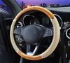 Car Steering Wheel Cover 10 Kinds Carbon Fiber Leather And Wood Fiber Patterns For 3738Cm145 "15" M Size Steering Wheel J220808