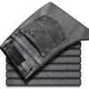 Männer Stretch Regular Fit Jeans Business Casual Klassischen Stil Mode Denim Hosen Männlich Schwarz Blau Grau Hosen 220811