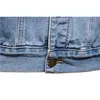 コットンラペルデニムジャケットメンカジュアルソリッドカラーストリートウェア高品質のジーンズジャケットメンズ秋のスリムフィットメンズジャケット220811