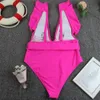 Frauen Badebekleidung sexy Frauen ein Stück Deep V Neck Badeanzug Monokini Bikini Schwimmanzug