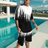 Men's Tracksuits Men's Suits 3D Activewear Summer Fashion T-Shirt Shorts 2 Pieces Casual Streetwear Oversized SuitsMen's