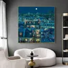 Vintage Modern Canvas Painting Pierpaolo Rovero Posters City Night View Prints Wall Art Pictures Room Home Wall Decor Cuadros