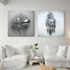 Abstracte Metalen Paar 3D Canvas Schilderij Romantische Posters en Prints Moderne Wall Art Pictures voor Woonkamer Woondecoratie