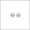 Stud Earrings Jewelry 8Mm Natural Stone Healing Pink Chakra Crystal Quartz Round Ball Beads Ear Jewlry For Women Drop De Dh2Jz