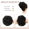 Tousled Updo Messy Hair Bun Hairpiece Scrunchy Synthetic Updo Wavy Hair Extensions Easy Chignon Piece Wrap On Instant Ponytail Up-Do Scrunchies for Women LS14