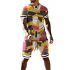 Erkeklerin Trailtsuits Sport Jogging Suit Giyim 3D Tam Baskı Grafik Yaz Adam Set Erkekler Trailsuit Sportswear Erkekler Setmen's