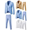 Costumes pour hommes Blazers Pure Color Hommes Groom Blazer Pantalons Simple boutonnage Slim Fit Boutons Homme Affaires Casual Mariage Manteau PantalonHommes Hommes