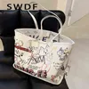 HBP Umhängetaschen Abendtasche Cartoon-Muster Design Tote Hohe Kapazität Pu-Leder Damenhandtaschen und Geldbörsen Damen Luxus Shopper Shopping Schulter 220811