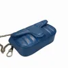 New women's Super Mini Shoulder Bag Blue quilted leather key chain can be connected with handbag separately 476433