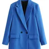 ONKOGENE Frauen Chic Büro Dame Zweireiher Blazer Vintage Mantel Mode Kerb Kragen Langarm Damen Oberbekleidung Stilvolle Tops 220811