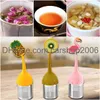 Tea Infusers Infuser Balls Strainers Sile Handle 304 Stainless Steel Strainer Fine Mesh Filter For Stee Loose Steeper Teapot Diffuser amptT