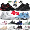 مع Jordens 4 4s أحذية كرة السلة للرجال Jumpman s أحذية رياضية نسائية عسكرية قطة سوداء جامعة أزرق أبيض أوريو ولد الرعد