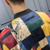 Плюс размер M5XL Vintage Jacket Men Men Floral Bomber Jacket Мужская лоскутная решетка с длинным рукав