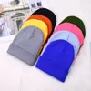 Chapeaux de bonnet en tricot en couleurs solides Hiver Chapeaux de ski chauds Mences femmes Skullies Caps Softs Elastic Cap Soas