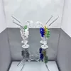 Glass Smoking Pipe Water bongs New color multi spiral snake glass cigarette set with base