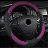 Car Steering Wheel Cover Sand Ice Silk Breathable 6 Colors To Choose AntiSlip For 3738Cm14515 "M Size Steering Wheel J220808