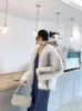 Cappotto in vera pelliccia di marmo lavorato a maglia da donna genuino giacca per cani procione Cappotto lungo in pelliccia invernale bianco nero Ca T220810