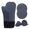 Oven Mitts 5Pcs/Set Heat Insulation Gloves With Silicone Long Mittens Gloves/Pot Holders Placemat Bakeware Set Kitchen ToolsOven