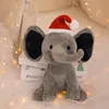 Enfants Elephant Pluce Toys avec chapeau de Noël