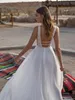 NOUVEAU Asaf Dadush Boho Robes De Mariée 2022 Dos Nu Dentelle Plage Robes De Mariée Ruché En Mousseline De Soie Étage Longueur Robe De Novia