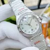 Women's Quartz Watch Fashion 28 مم من الفولاذ المقاوم للصدأ - حزام حزام مقاوم للماء الماس مراقبة حركة مراقبة الساعات كوكبة الفخامة