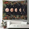 Sun Moon Tapestry för väggdekor Landskap Bohemian Macrame Hippie Witchcraft Hanging Flower Home Rugs J220804