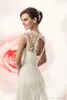 2022 nouvelle ligne A robes de mariée de plage perlées robes de mariée mancherons à lacets corset balayage train robe de mariée