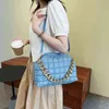 HBP Torbalar Famouse Marka Çanta Kalın Zincir Tutamaklı Tasarımcı Tasarımcı Ekose Omuz Çantası Kadınlar için Debriyaj Cüzdanları Crossbody Crossbody Uzun Kemer