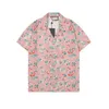 22ss lyxiga designerskjortor Herrmode Geometriskt tryck blomma rosa bowlingskjorta Hawaii Blommig Casual Skjortor Herr Slim Fit Kortärmad