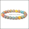 Charmarmband smycken Diverse Natural Stone 8mm p￤rlstav lava jad agat chakra armband armband f￶r wome dhhwv