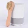 Escova de limpeza de rosto para esfoliação facial cerdas naturais esfoliando pincéis de rosto para escova a seco com alça de madeira FY3833 0811