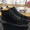 Männer Frauen Freizeitschuhe Rivet Stylist Schuh Nieten Spikes Insider Fashion Sneakers Schwarz Weiß Leder Hohe Stiefel Größe 34-48