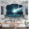 Space Station Carpet Wall Hanging Soggiorno Boho Decorazione Home Decor J220804