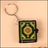 Kliny Akcesoria mody 1pcs Nowa muzułmańska żywica brelokowe Islamska mini ark Koran Książka prawdziwa papier może odczytać wisiork ring Keyfob r dhdxh